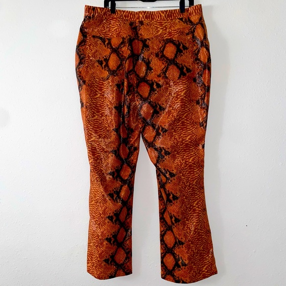 Gothic Red Faux Snake print Pants. - Picture 3 of 5